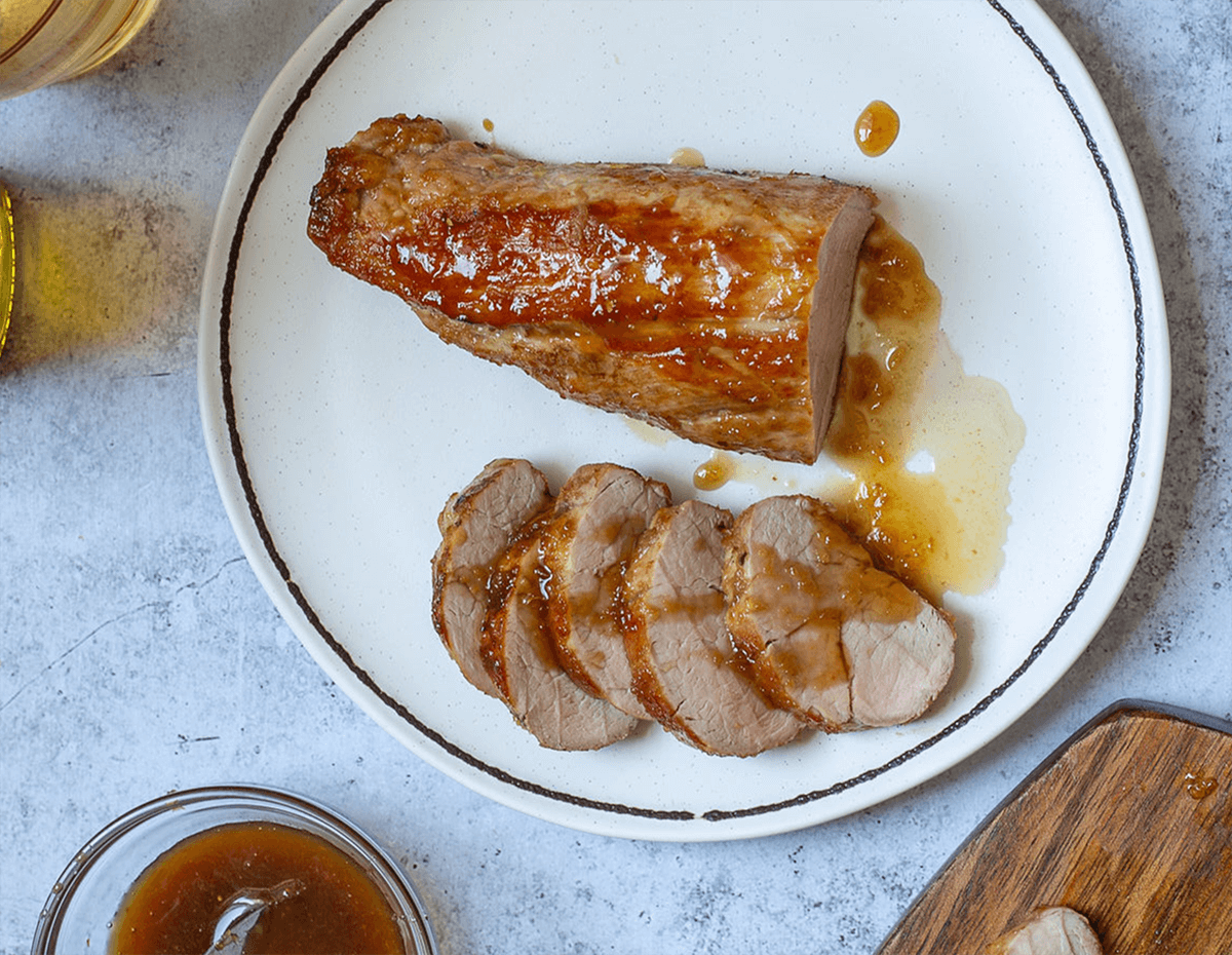 Some tasty sliced apple pork tenderloin