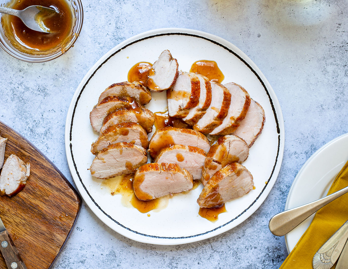 Some tasty sliced apple pork tenderloin