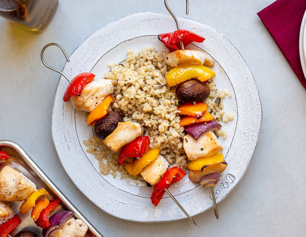 Teriyaki Chicken Kabobs with Brown Rice Cancer Nutrition Consortium