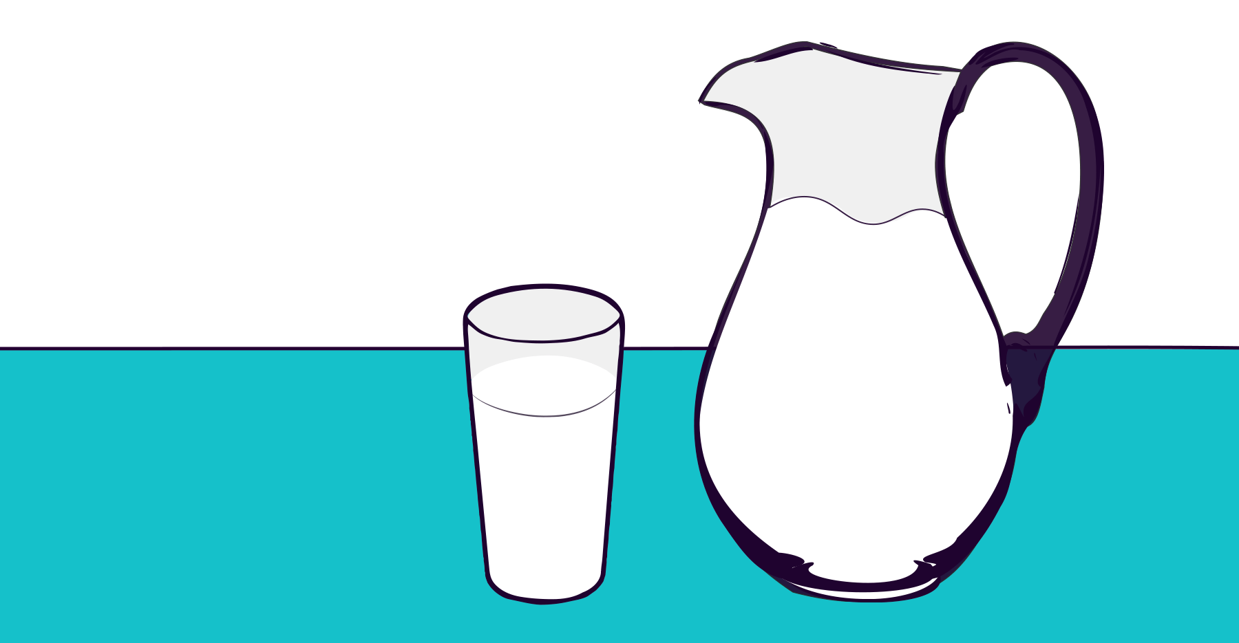 A n illustration of a glass of water and a pitcher of water