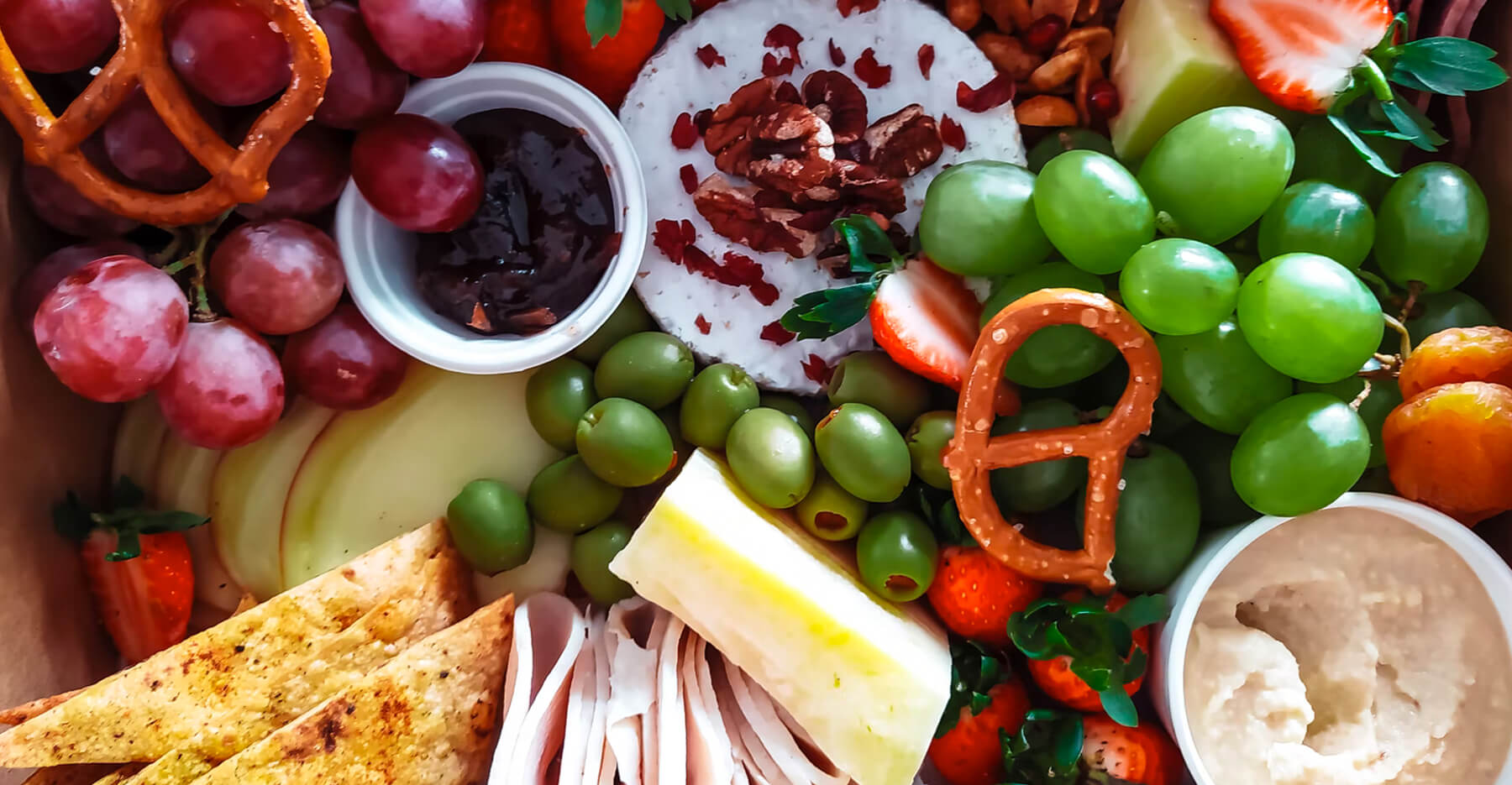 a platter of snack foods